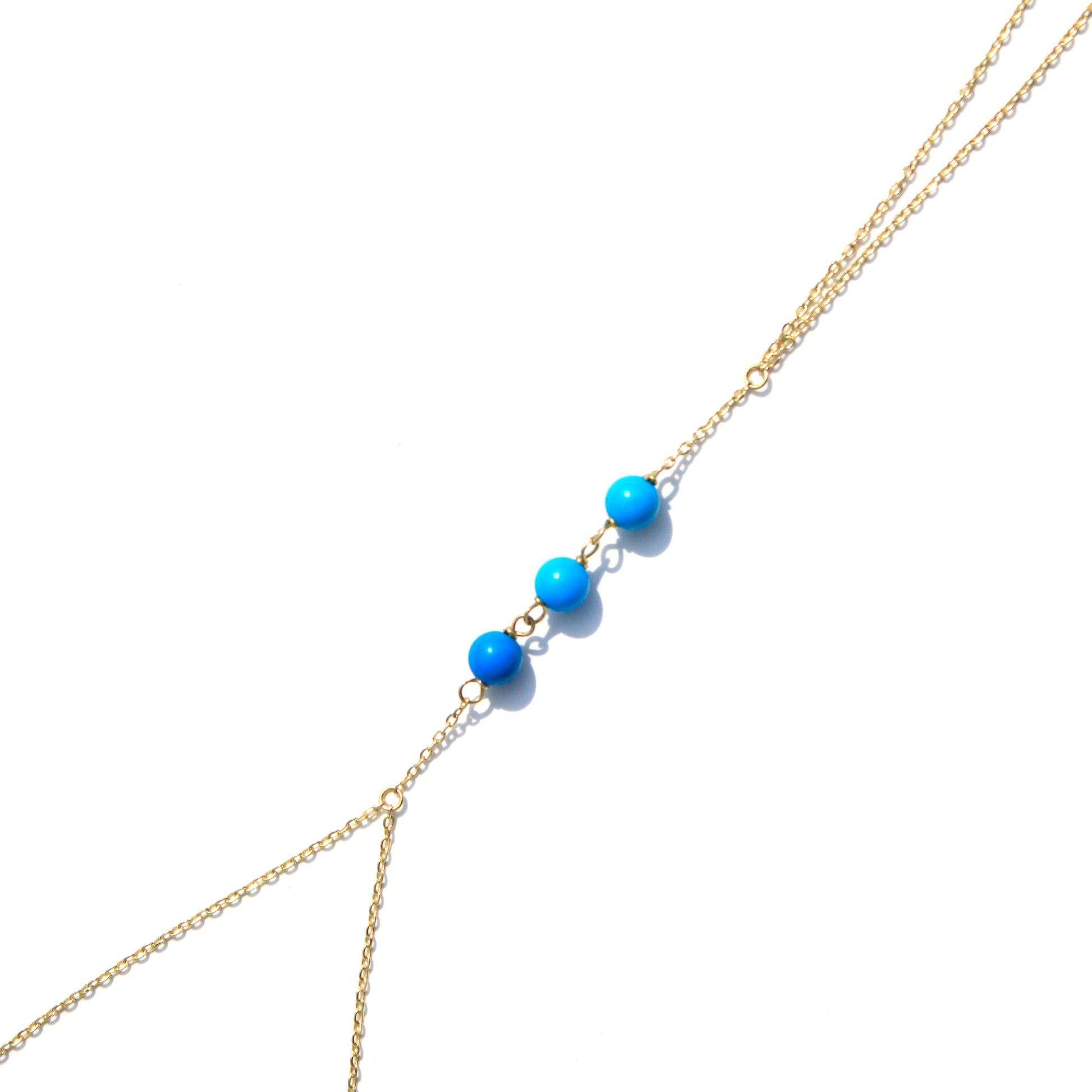 Blue Bead Hand Chain