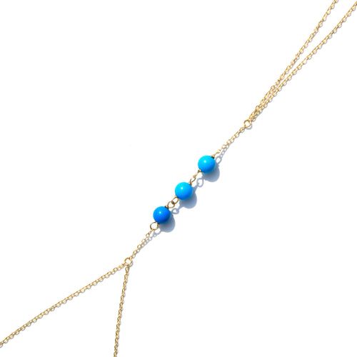 Blue Bead Hand Chain