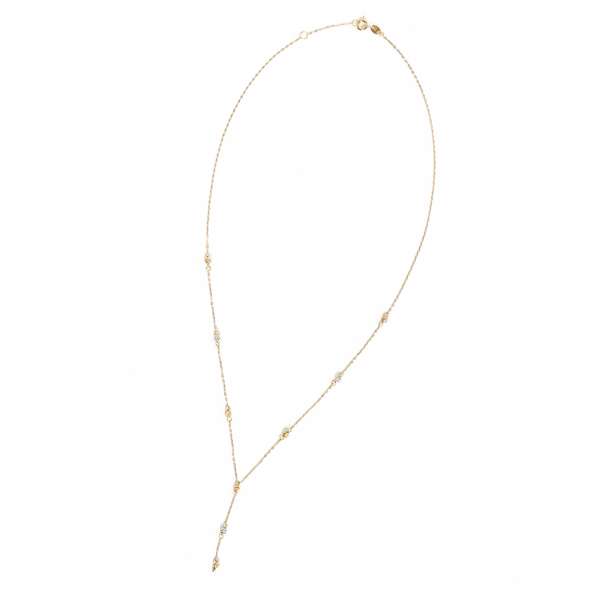 Gold Bead Lariat Necklace