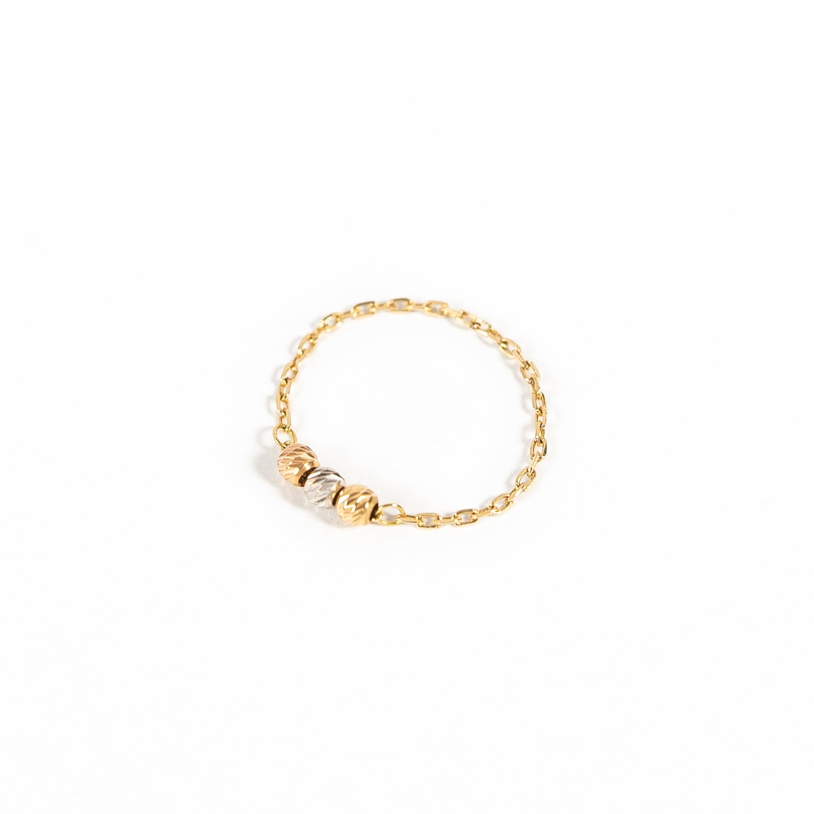 Gold Bead Chain Ring