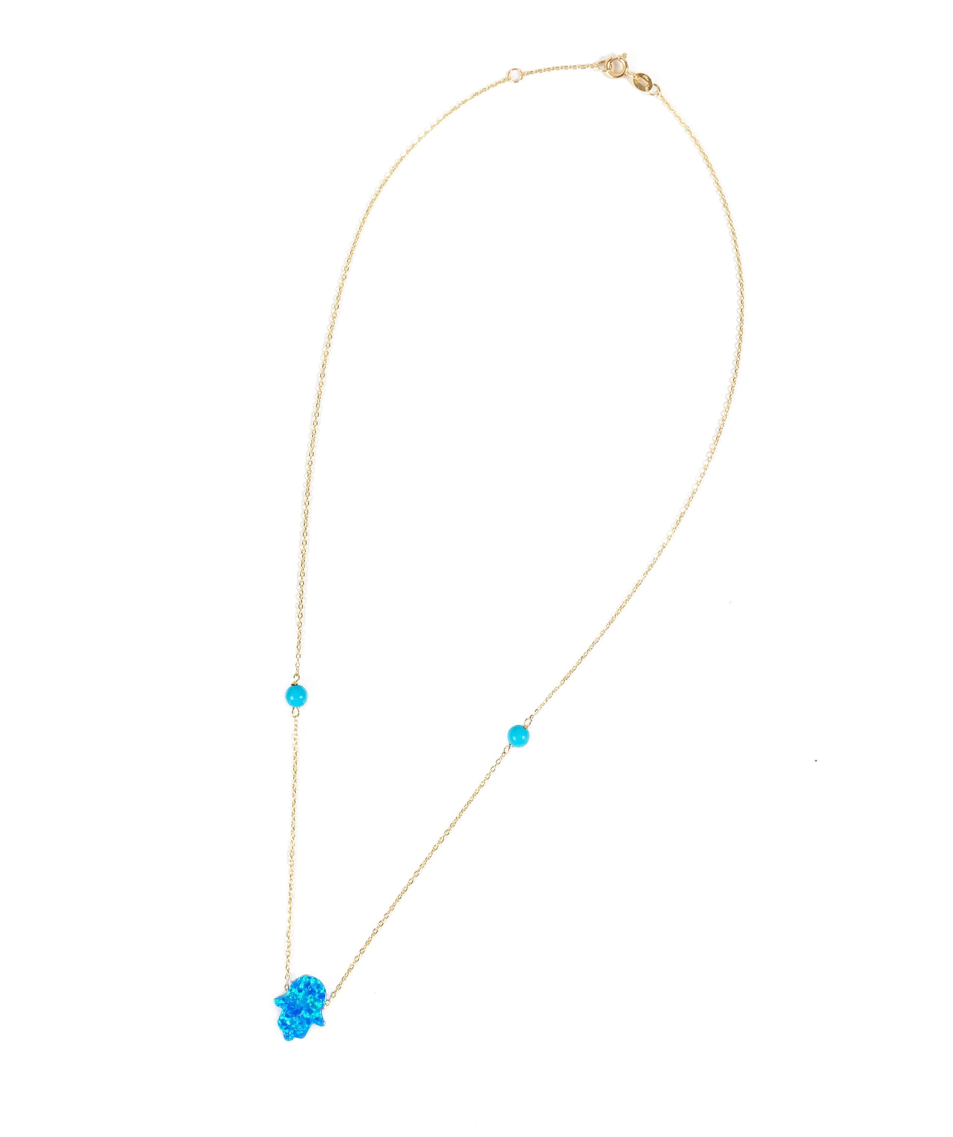 Blue Opal Hamsa Necklace